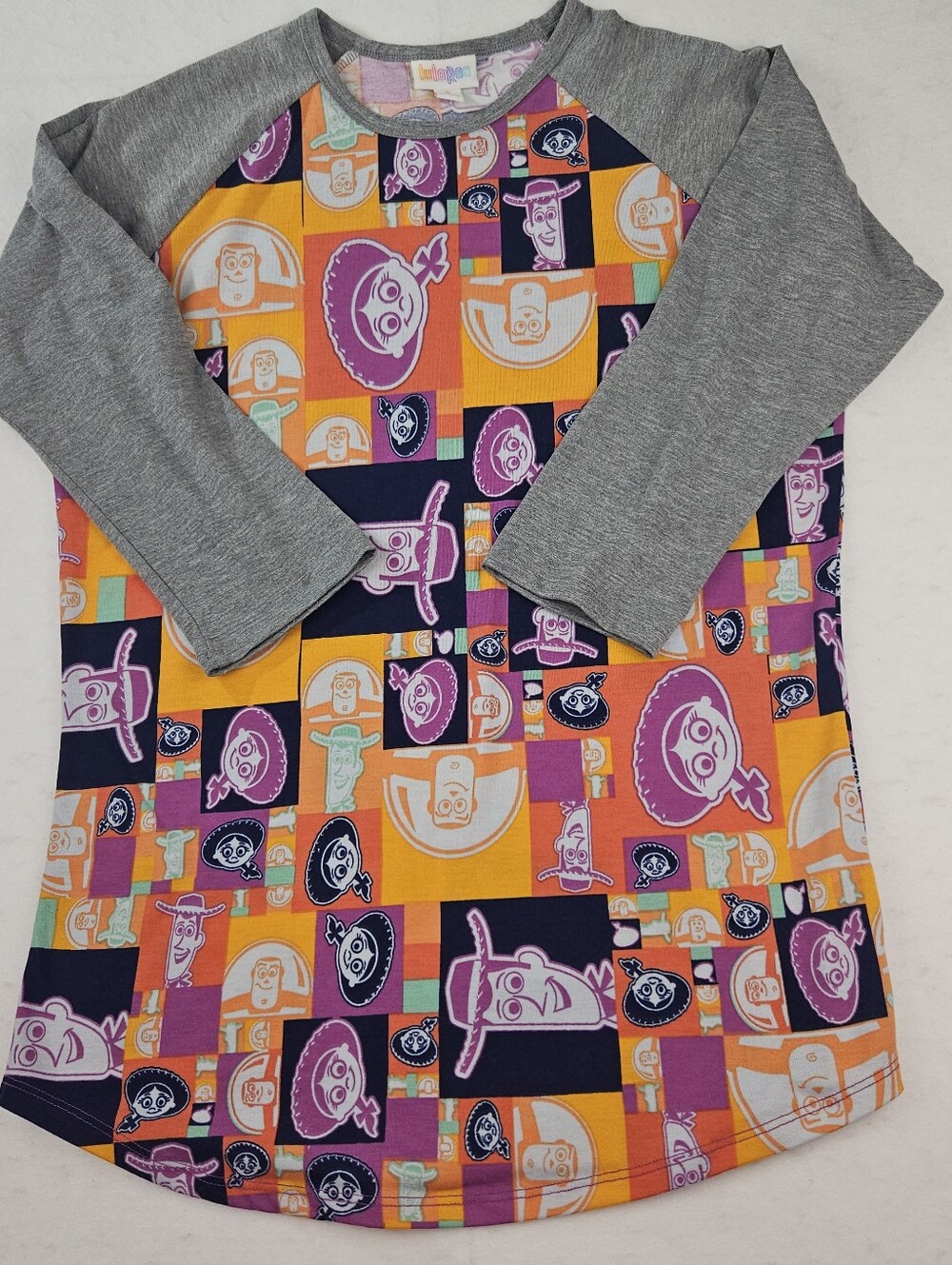 Disney Lularoe Toy Story Randy Shirt 3/4 Sleeve Patchwork Character Size Small
